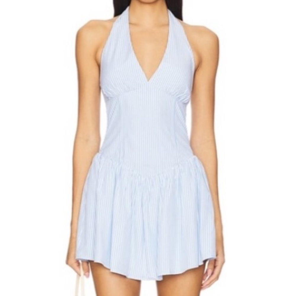 Blue Striped Mini Dress